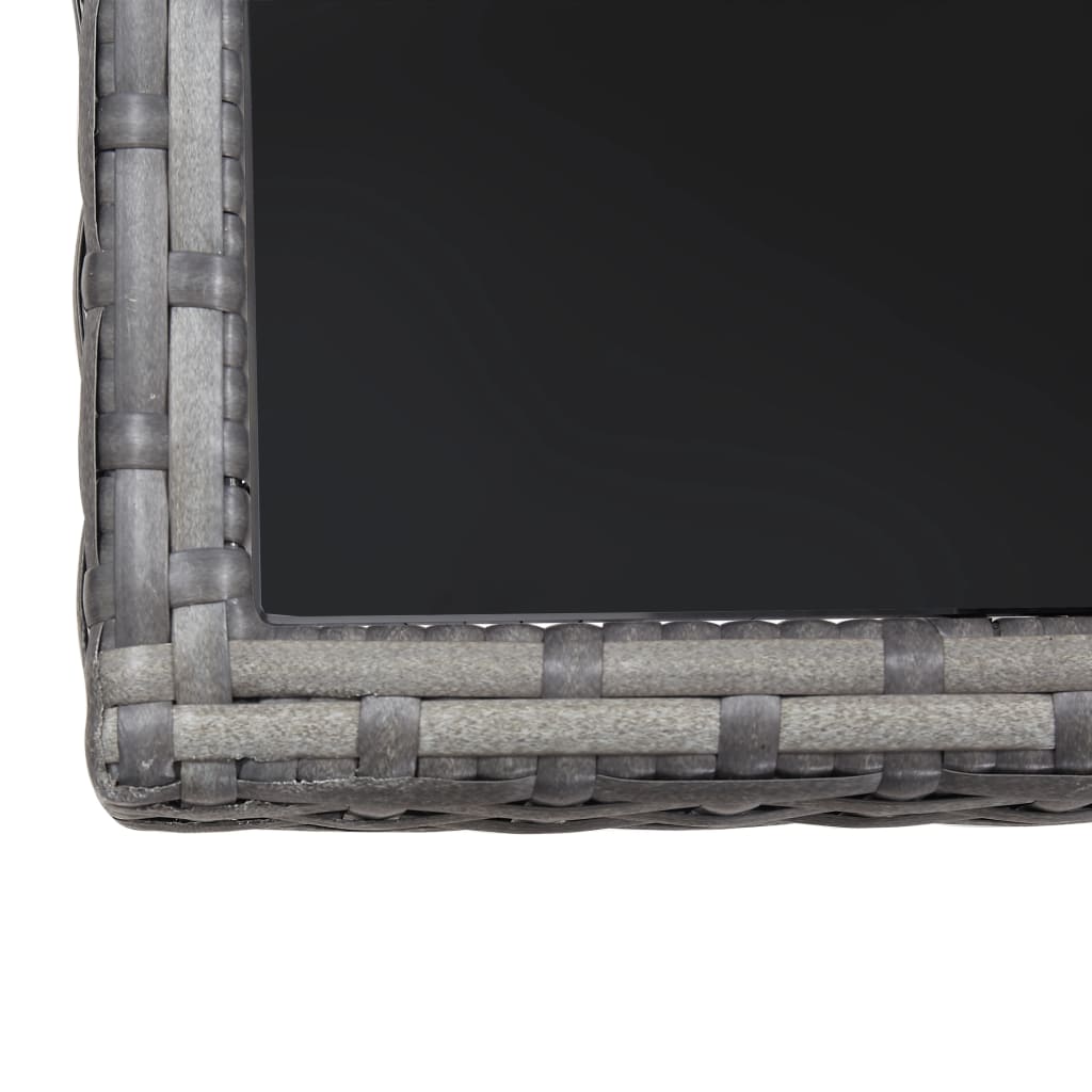 Záhradný Stôl, Sivý , Polyratan