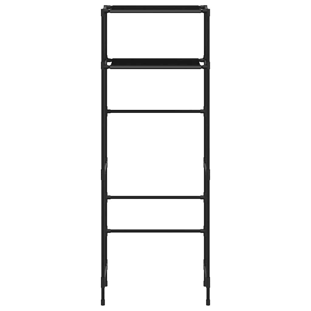 2-Poschodový Úložný Stojan Nad Wc Čierny 53,5X28X143 Cm Železo