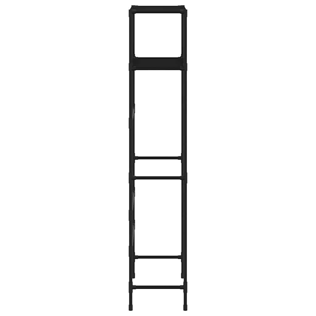 2-Poschodový Úložný Stojan Nad Wc Čierny 53,5X28X143 Cm Železo