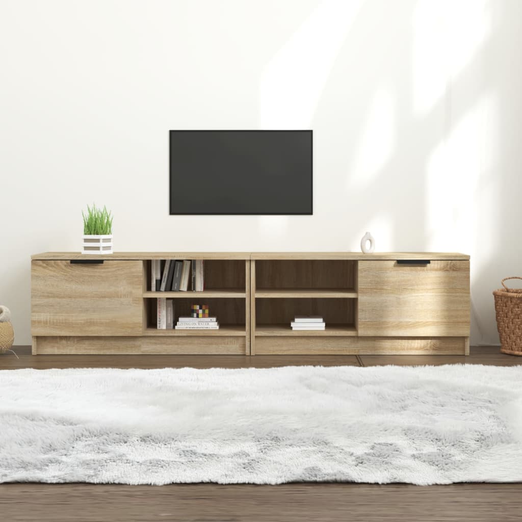 2 Dielna Tv Skrinka Old Wood 80X35X36,5 Cm Engineered Wood