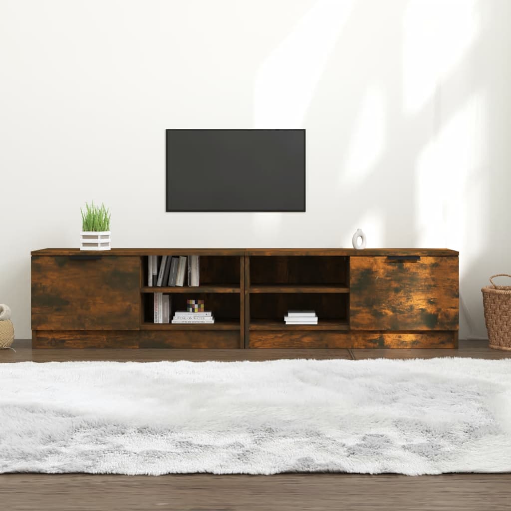 2 Dielna Tv Skrinka Old Wood 80X35X36,5 Cm Engineered Wood