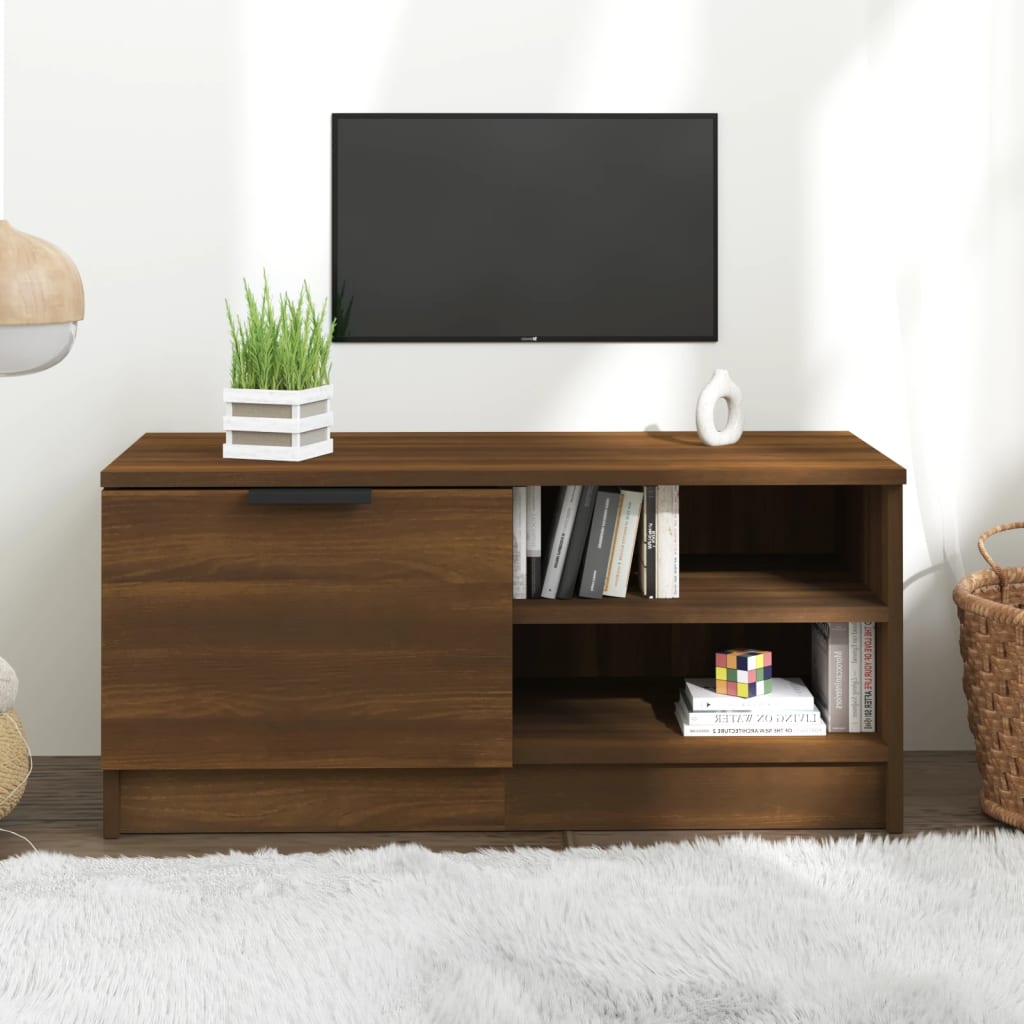 2 Dielna Tv Skrinka Old Wood 80X35X36,5 Cm Engineered Wood
