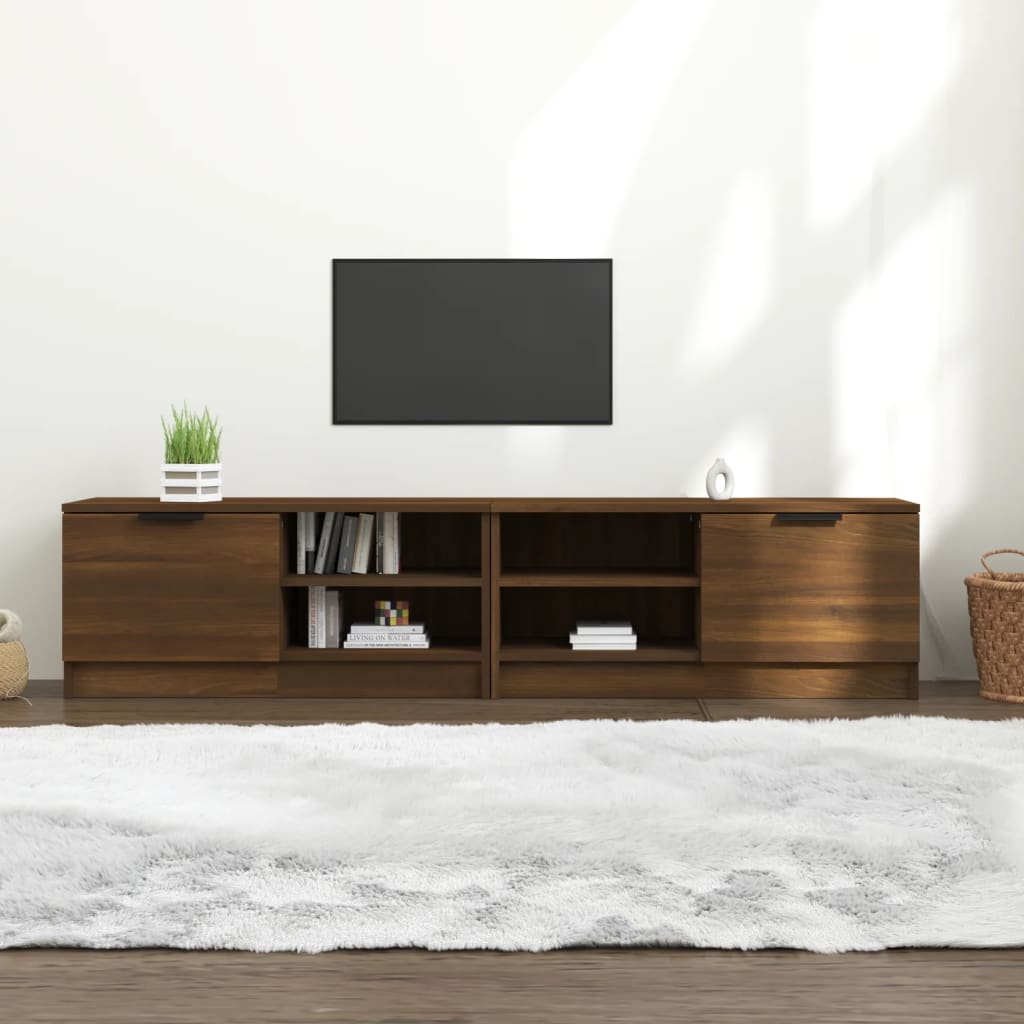 2 Dielna Tv Skrinka Old Wood 80X35X36,5 Cm Engineered Wood