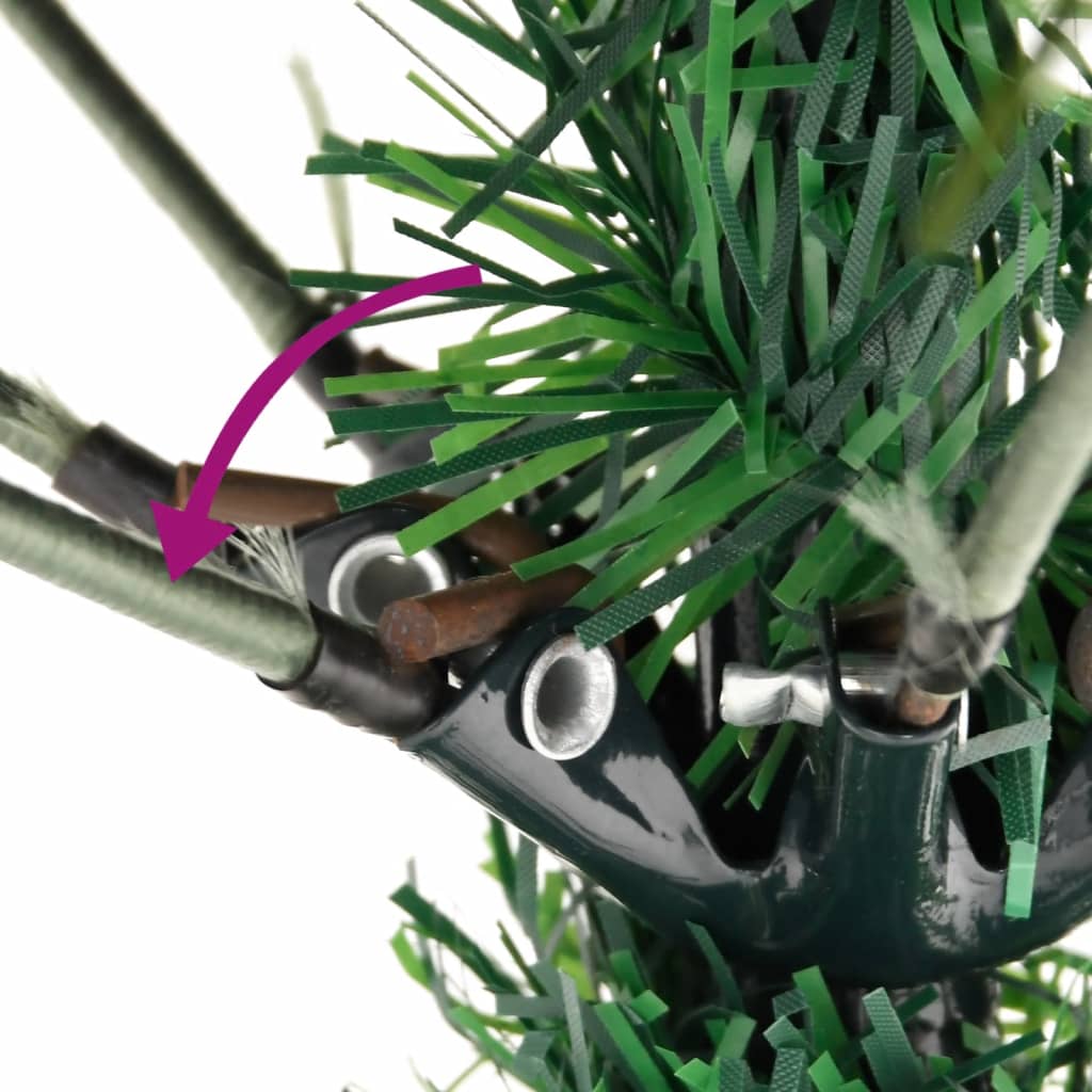 Osvetlený Vianočný Stromček So Šiškami, Zelený 225 Cm, Pvc A Pe