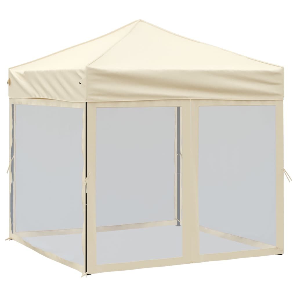 Skladací párty stan s bočnicami krémový 2x2 m