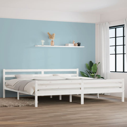 Posteľný rám biely masívne drevo 200x200 cm