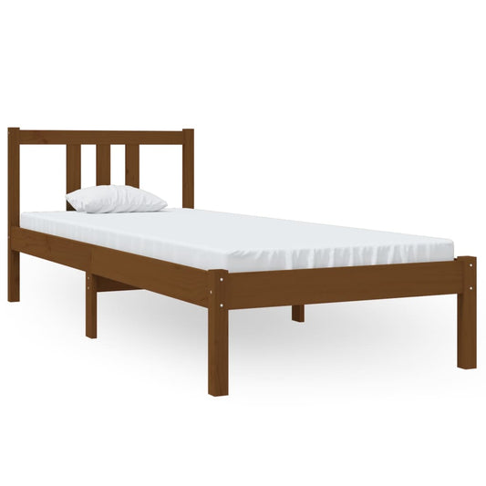 Posteľný rám medový drevený masív 75x190cm malé jednolôžko