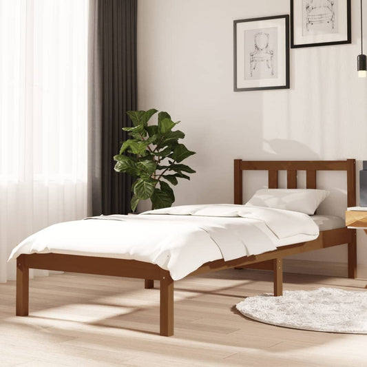 Posteľný rám medový drevený masív 75x190cm malé jednolôžko