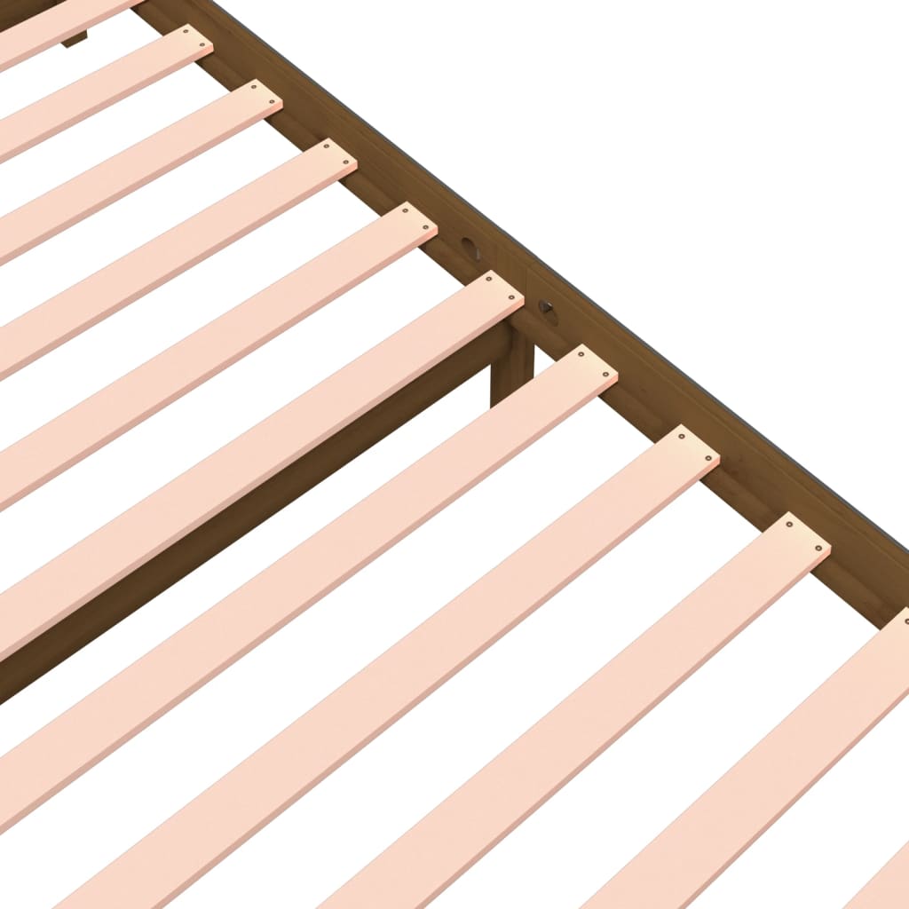 Posteľný Rám Medovohnedý Masívne Drevo