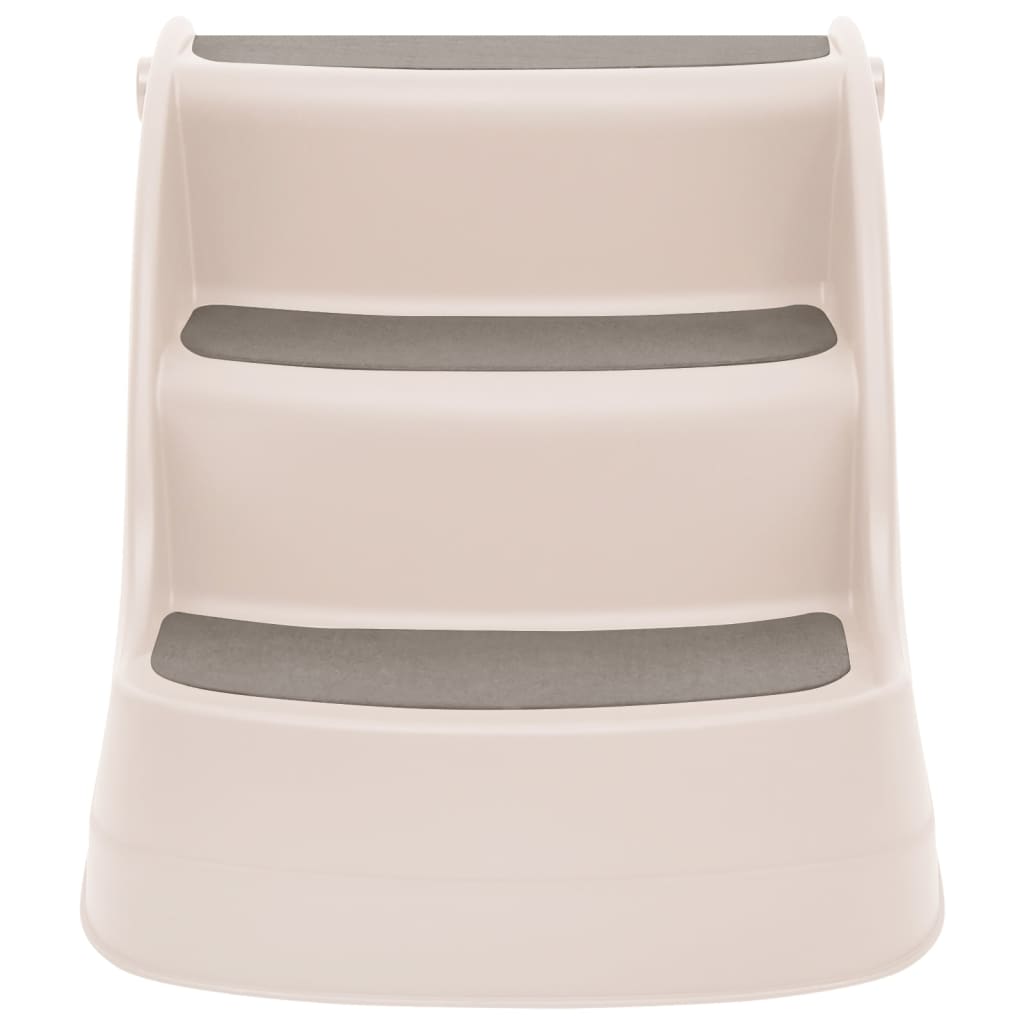 Skladacie 3-stupňové schody pre psa krémové 50x38x38 cm plast