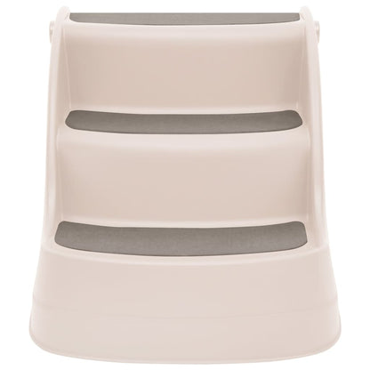 Skladacie 3-stupňové schody pre psa krémové 50x38x38 cm plast