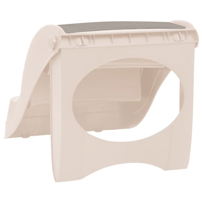Skladacie 3-stupňové schody pre psa krémové 50x38x38 cm plast