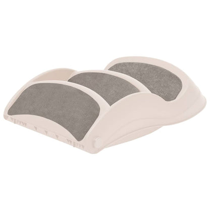 Skladacie 3-stupňové schody pre psa krémové 50x38x38 cm plast
