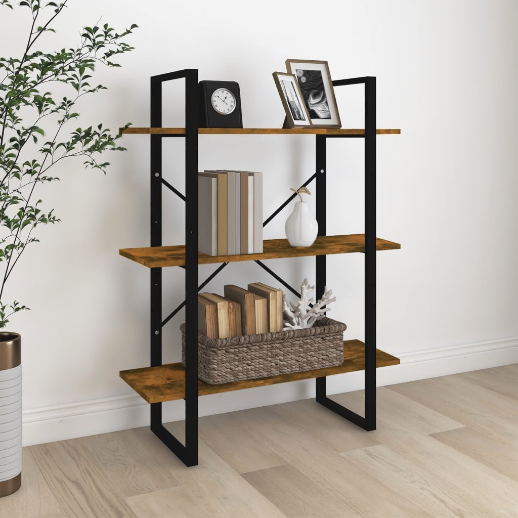 Knižnica S 3 Policami 80X30X, Borovicový Masív