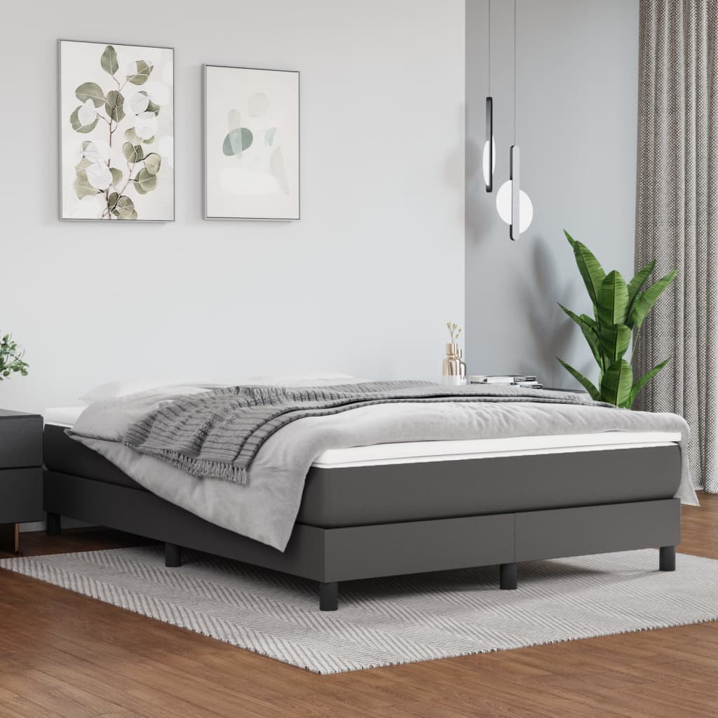 Matrac s taštičkovými pružinami sivý 140x190x20 cm umelá koža