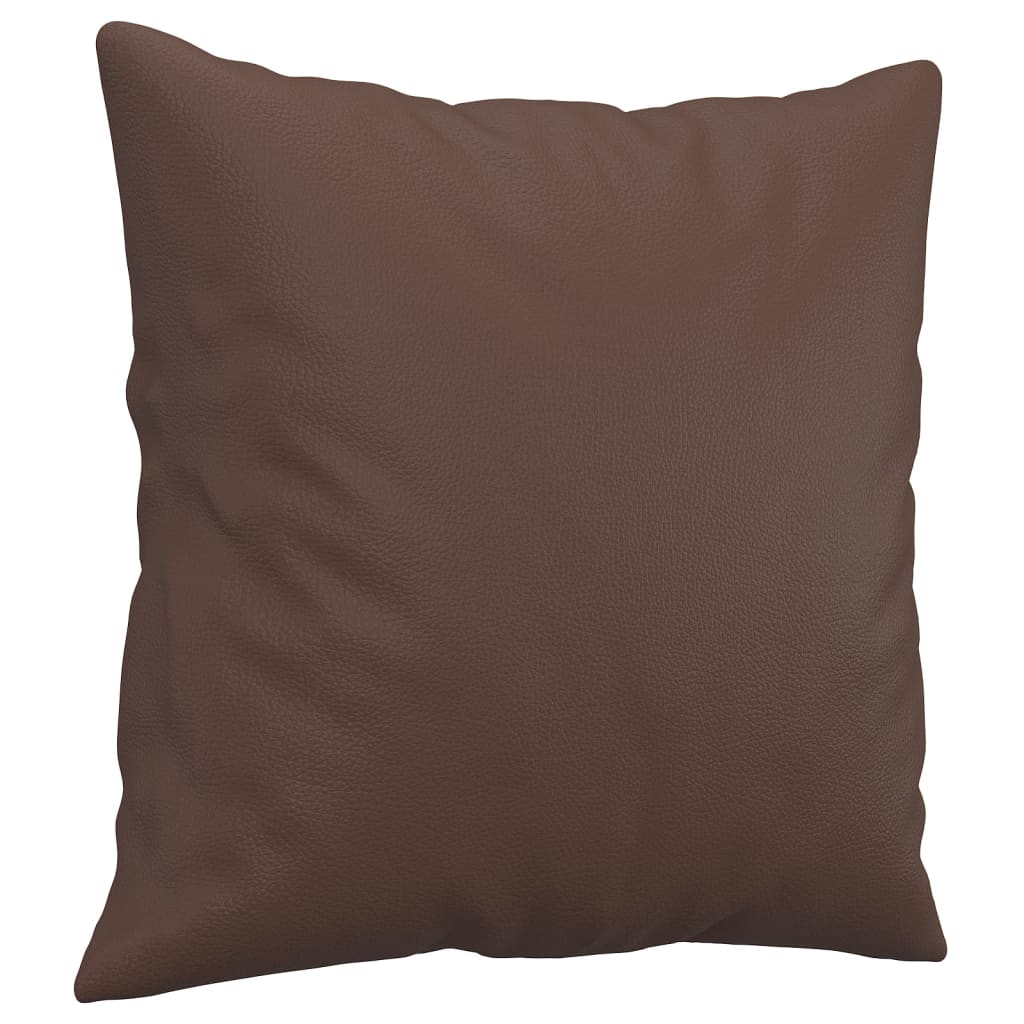 Dekoratívne vankúše 2 ks hnedé 40x40 cm umelá koža