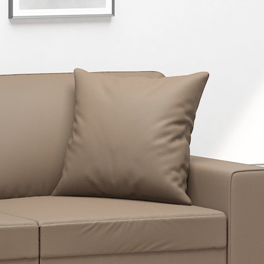 Dekoratívne Vankúše 2 Ks Kapučínové 40X40 Cm Umelá Koža