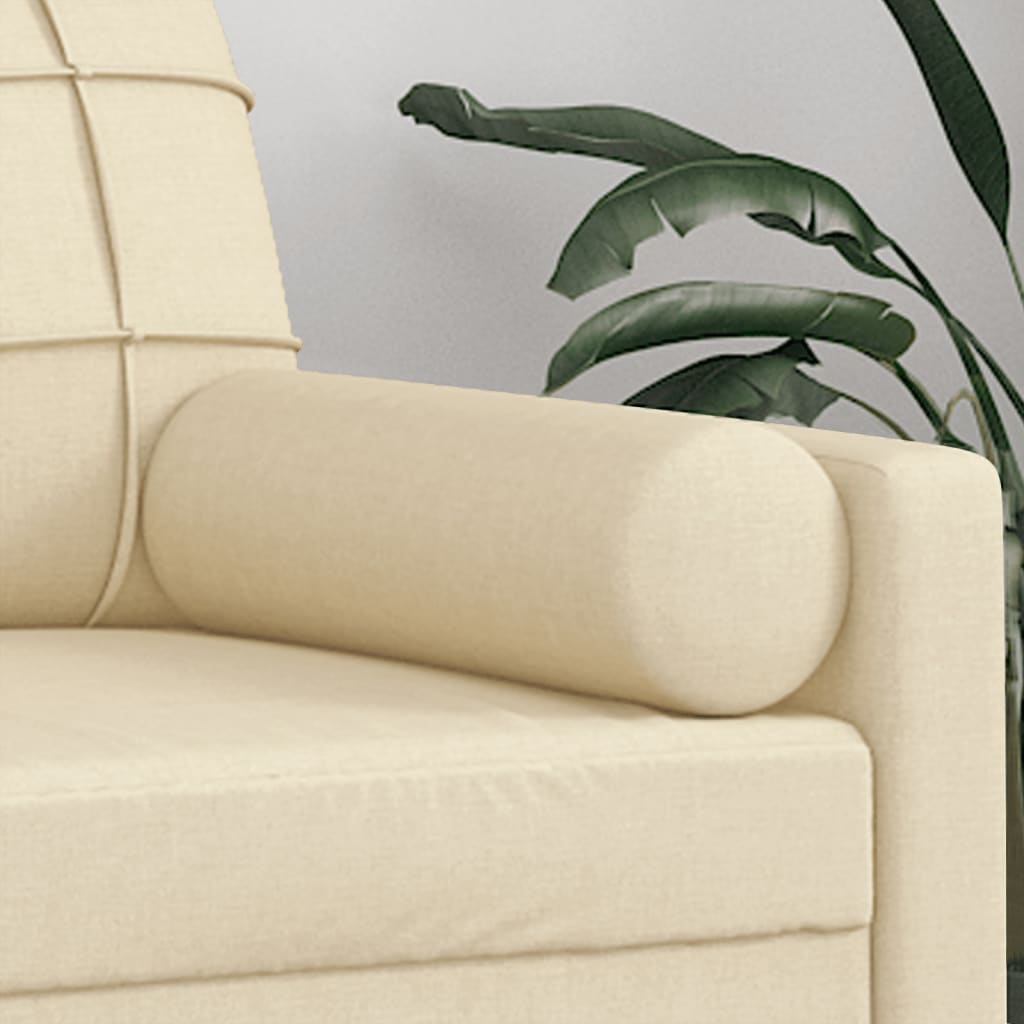 Dekoratívne Vankúše 2 Ks Krémové Ø15X50 Látka