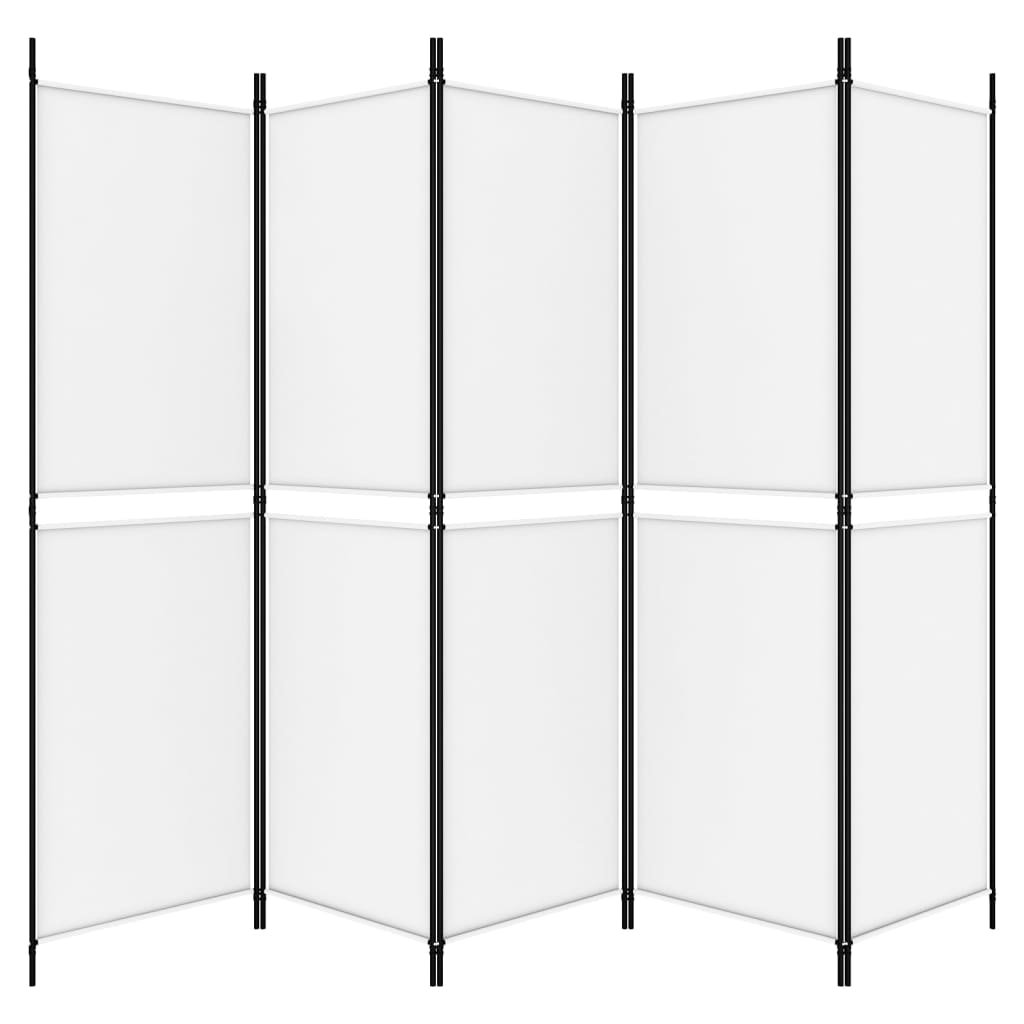 5-panelový paraván biely 250x180 cm látka