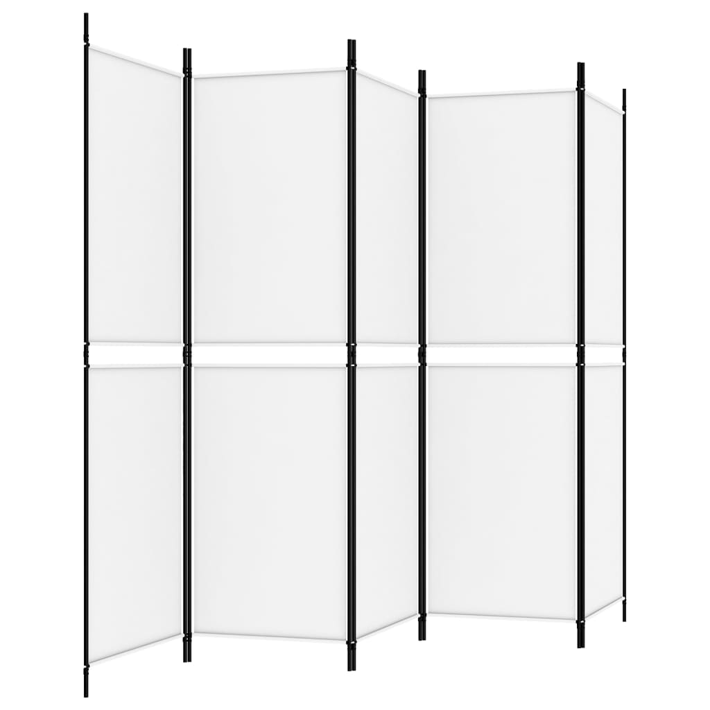5-panelový paraván biely 250x180 cm látka