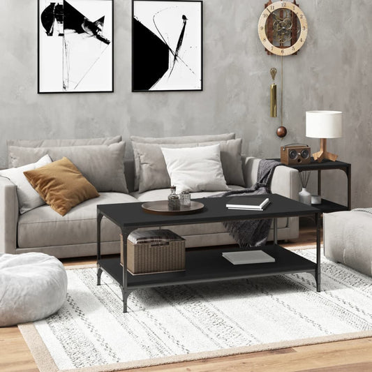 Konferenčný stolík čierny 100x50x40 cm spracované drevo