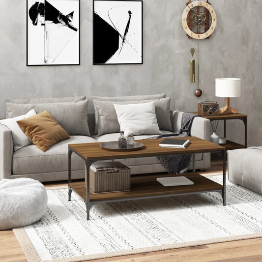 Konferenčný stolík hnedý dub 100x50x40 cm spracované drevo