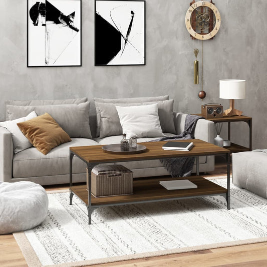 Konferenčný stolík hnedý dub 80x50x40 cm spracované drevo