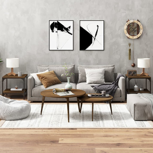 Bočné stolíky 2 ks hnedý dub 40x40x40 spracované drevo