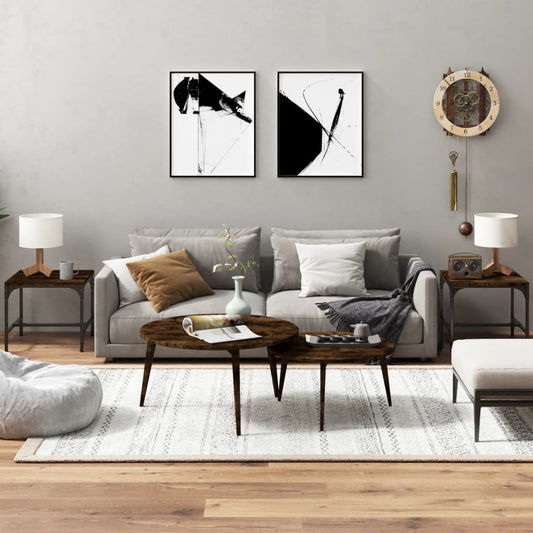 Bočné stolíky 2 ks dymový dub 40x40x35 spracované drevo