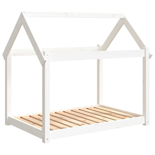 Posteľ pre psa biela 101x70x90 cm borovicový masív