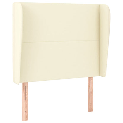 Čelo postele so záhybmi krémový 93x23x118/128 cm umelá koža