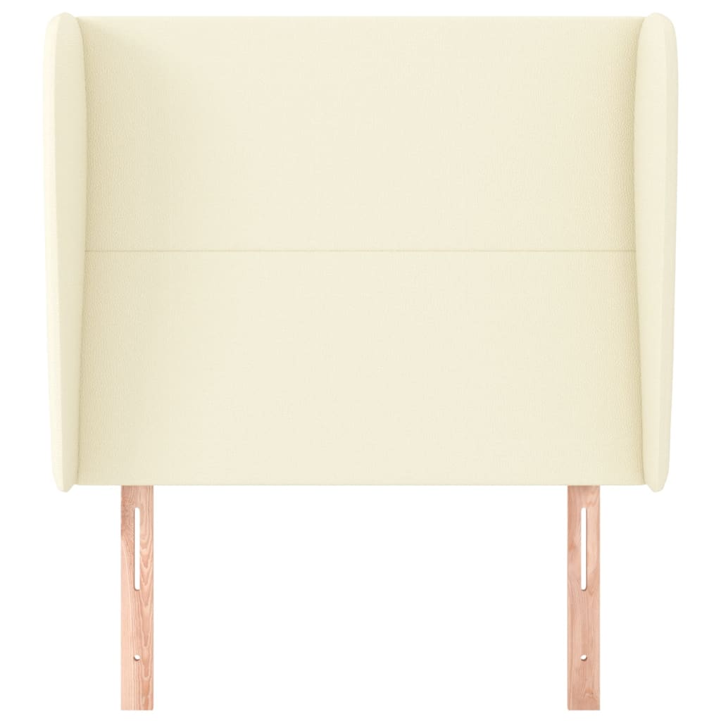 Čelo postele so záhybmi krémový 93x23x118/128 cm umelá koža