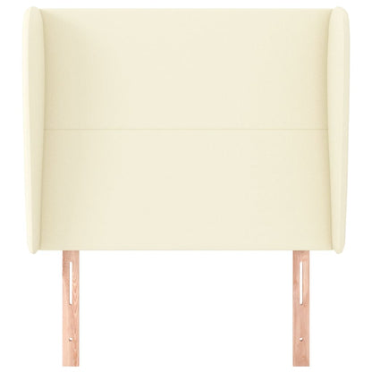 Čelo postele so záhybmi krémový 93x23x118/128 cm umelá koža