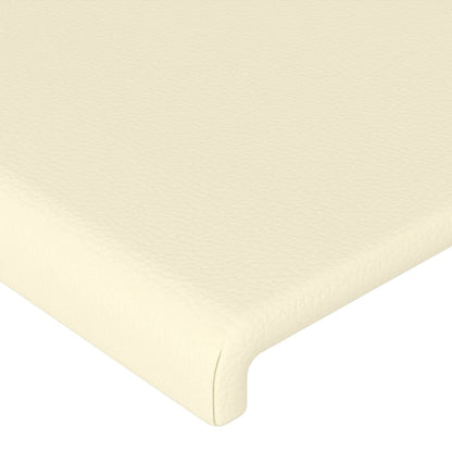 Čelo postele so záhybmi krémový 93x23x118/128 cm umelá koža