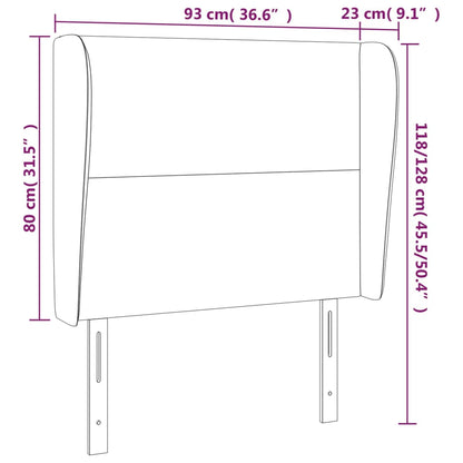 Čelo postele so záhybmi krémový 93x23x118/128 cm umelá koža