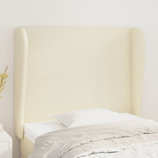 Čelo postele so záhybmi krémový 93x23x118/128 cm umelá koža