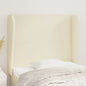 Čelo postele so záhybmi krémový 93x23x118/128 cm umelá koža