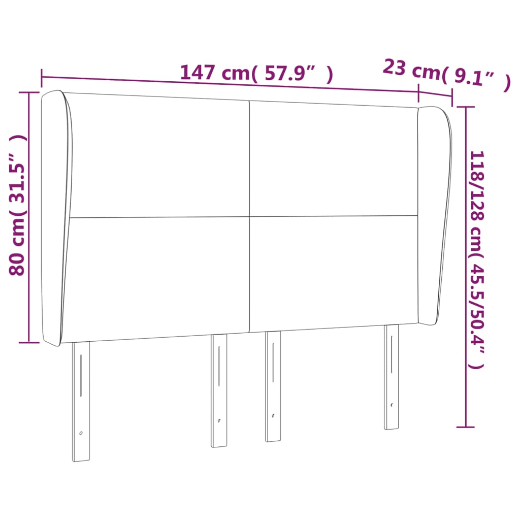Čelo postele so záhybmi krémový 147x23x118/128 cm umelá koža