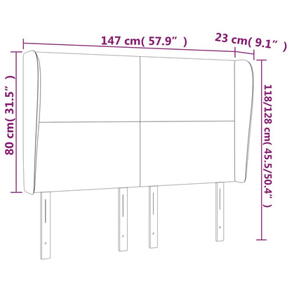 Čelo postele so záhybmi krémový 147x23x118/128 cm umelá koža