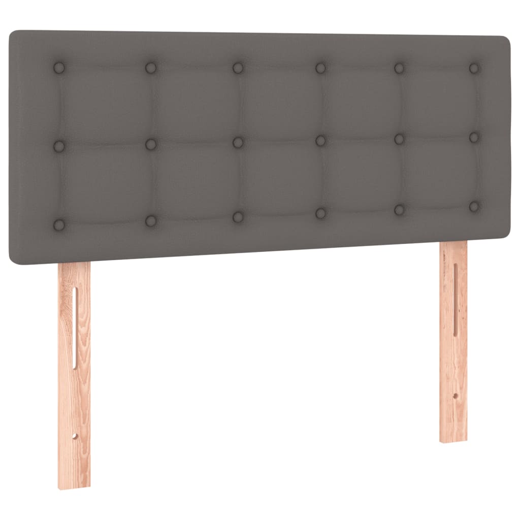 Boxspring posteľ s matracom sivá 120x200 cm umelá koža