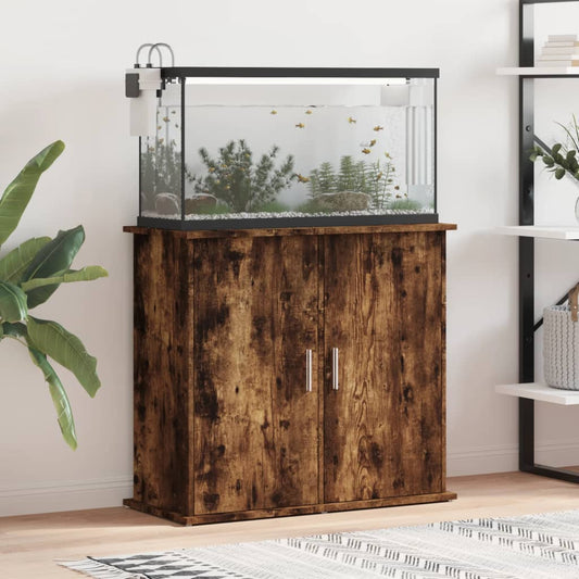 Stojan na akvárium dymový dub 81x36x73 cm kompozitné drevo