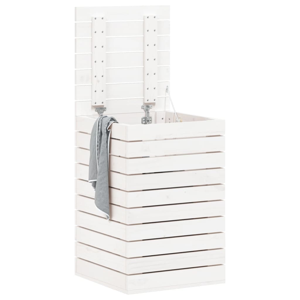 Kôš Na Bielizeň Biely Masívna Borovica