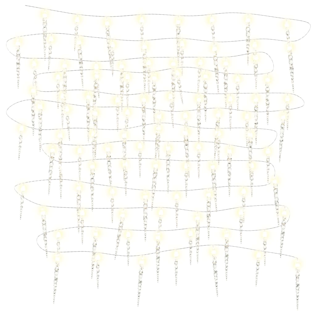 Vianočné Cencúľové Svetlo 100 Led Diód 10 M Akryl Pvc