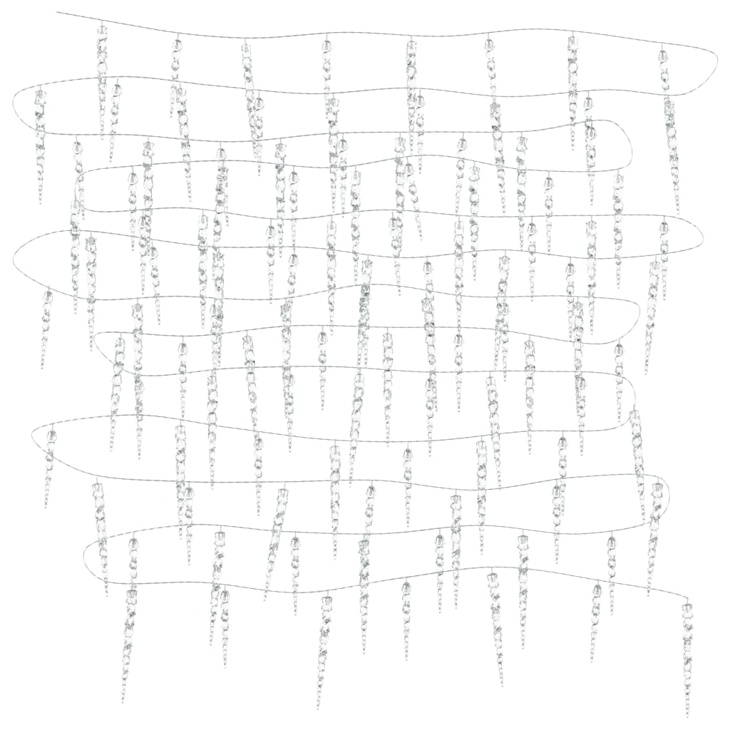 Vianočné Svietiace Cencúle 200 Led Teplé Biele 20 M Akryl. Pvc