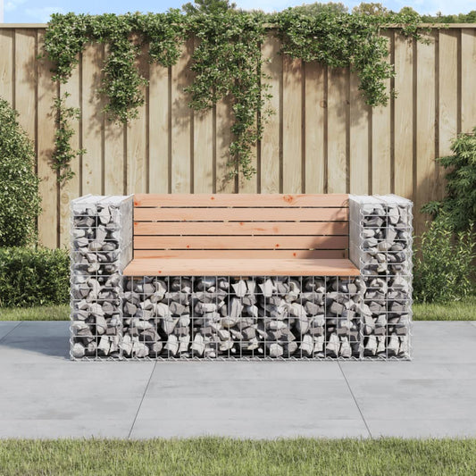 Záhradná lavica gabiónový dizajn 143x71x65,5 cm masívny douglas