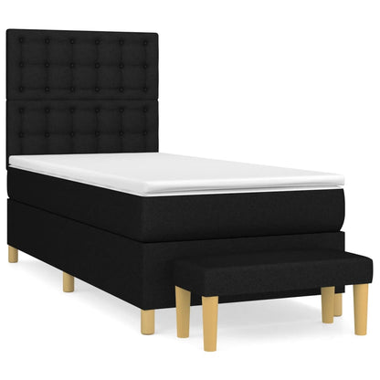 Boxspring posteľ s matracom čierna 100x200 cm látka