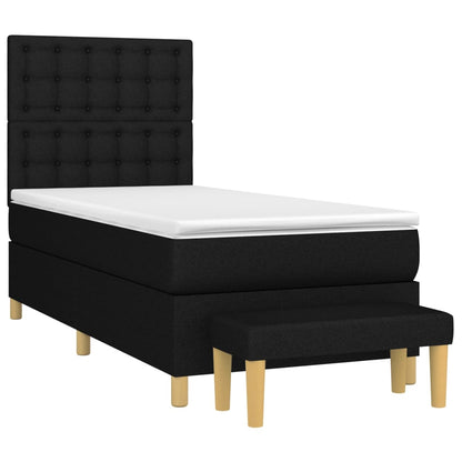 Boxspring posteľ s matracom čierna 100x200 cm látka