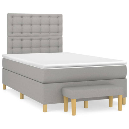 Boxspring posteľ s matracom bledosivá 120x200 cm látka