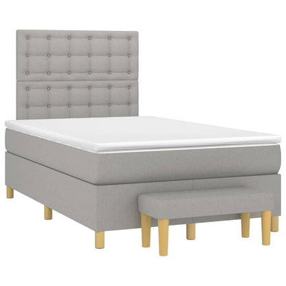 Boxspring posteľ s matracom bledosivá 120x200 cm látka
