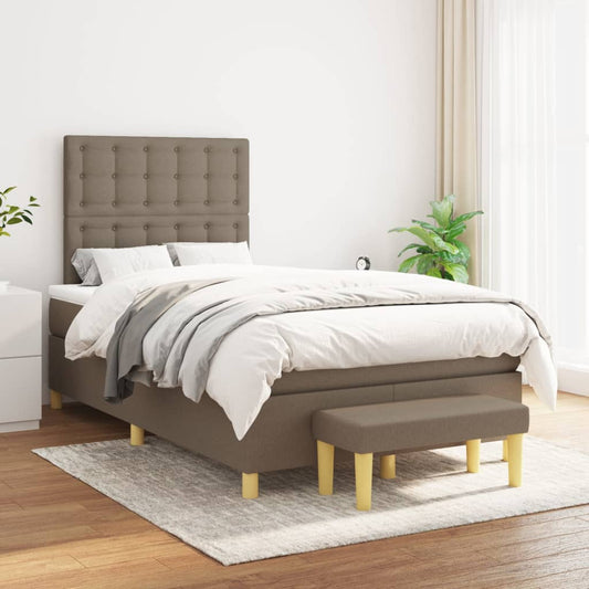 Boxspring posteľ s matracom sivohnedý 120x200 cm látka
